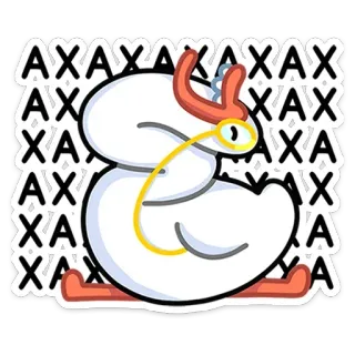 😂 AXAXAX vịt, hoạt hình, chim, động vật, kính một mắt telegram sticker