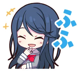 😄 ふふ anime, chibi, cute, smile whatsapp sticker