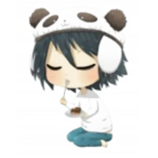 😋 anime, chibi, panda, kawaii, cute telegram sticker