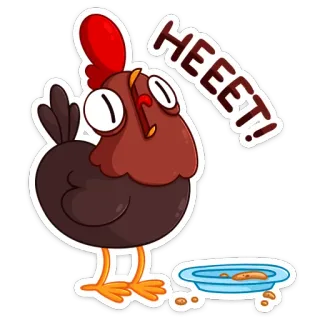 🙅‍♂️ HEEET! chicken, cartoon, animal, bird, funny telegram sticker
