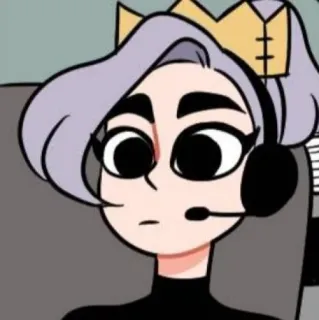 ☁️ cartone animato, regina, cuffie, personaggio, corona, anime telegram sticker