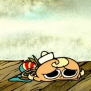 🥺 Flapjack, Kreskówka, Animowany, Smutny, Zmęczony, Kapryśny telegram sticker