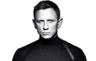 👤 Daniel Craig นักแสดง, คนดัง, ผู้ชาย, ภาพเหมือน, ขาวดำ telegram sticker
