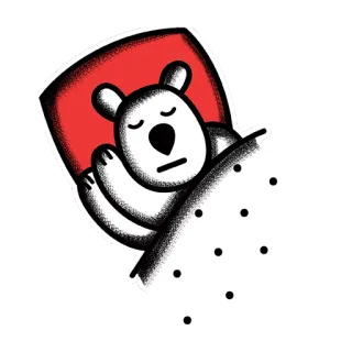😴 tidur, beruang, hewan, imut, kartun, mengantuk, tempat tidur, bantal telegram sticker