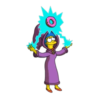 🍩 Marge Simpson The Simpsons marge, simpsons, donut, magic, cartoon, wizard telegram sticker