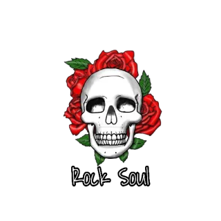 🤟 Rock Soul teschio, rose, rock, anima, gotico, emo telegram sticker