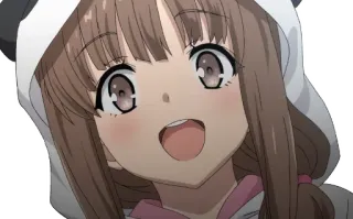👋 Anime, Ragazza, Carina, Panda, Felpa con cappuccio telegram sticker