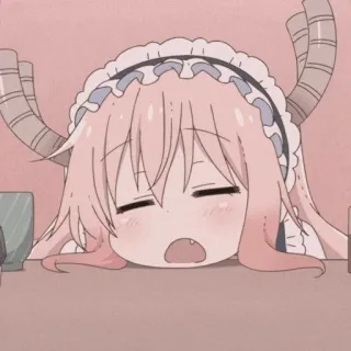 🐉 Ilulu Miss Kobayashi's Dragon Maid anime, dragon, chibi, cute, cartoon, Ilulu, maid telegram sticker