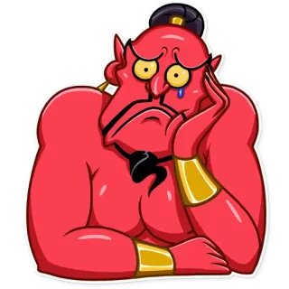 😢 Genie 精灵, 悲伤, 卡通, 魔法, 角色, 神怪 telegram sticker