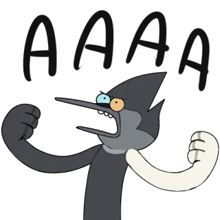 😤 Mordecai Regular Show AAAA Mordecai, Regular Show, Cartone animato, Urlando, Frustrazione telegram sticker