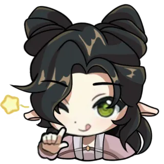 😉 อนิเมะ, มังงะ, ตัวละคร, เอลฟ์, น่ารัก, ขยิบตา telegram sticker