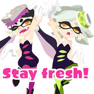 😘 Stay fresh! splatoon, оставайся свежим, Калли, Мари whatsapp sticker
