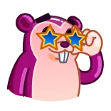 😎 hamster, óculos, desenho animado, animal, estrela, fofo telegram sticker