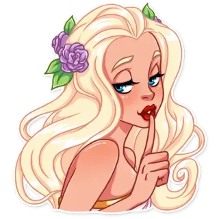 🤫 тссс, тишина, тихо, красота, девушка telegram sticker