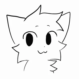 😈 cat, cute, animal, cartoon, simple, kawaii, drawing telegram sticker