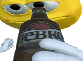 🥴 ПЕВКОЕ пиво, выпивка, желтый персонаж, алкоголь, мультфильм telegram sticker