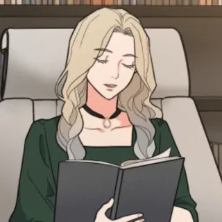 🖤 mulher, lendo, loira, livro whatsapp sticker