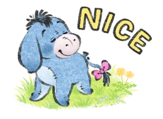 🧁 Eeyore Winnie the Pooh NICE 이요르, 당나귀, 귀여운, 착한, 디즈니, 만화, 캐릭터, 우정 telegram sticker