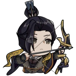 😐 นักธนู, ธนู, ลูกศร, ตัวละคร, แฟนตาซี, จิบิ telegram sticker