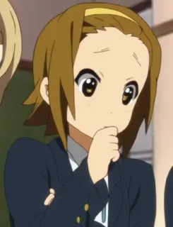🤔 Ritsu Tainaka K-On! Anime, K-On, Ritsu Tainaka, Postać, Mundur szkolny, Kreskówka telegram sticker