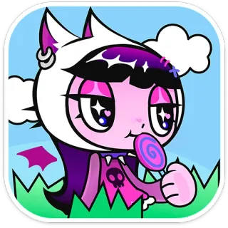 🍭 Dibujos animados, Monstruo, Piruleta, Lindo, Kawaii, Halloween telegram sticker