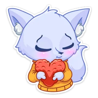 ❤️ lis, serce, kreskówka, uroczy, zwierzę, naklejka telegram sticker