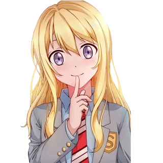 ☝ Anime, Ragazza, Capelli Biondi, Uniforme Scolastica, Kawaii, Cartone Animato telegram sticker