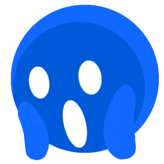 😱 geist, buh, gruselig, blau, kreis whatsapp sticker