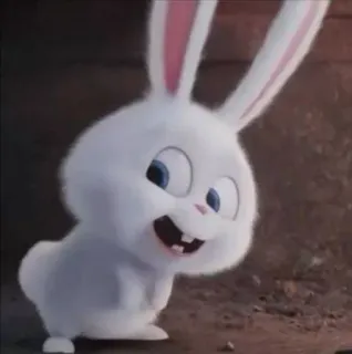 😄 Snowball The Secret Life of Pets conejo, lindo, animal, dibujos animados, kawaii whatsapp sticker