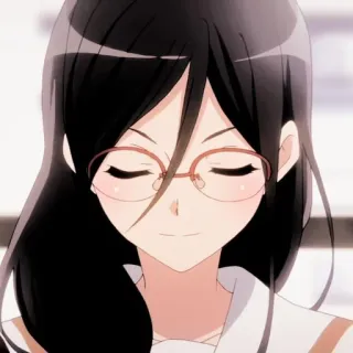 💗 anime, girl, glasses, kawaii, cute, portrait whatsapp sticker