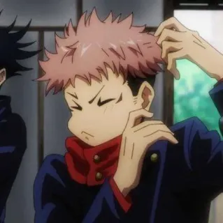 😣 Yuji Itadori Jujutsu Kaisen Аниме, Манга, Jujutsu Kaisen, Юдзи Итадори, Персонаж, Фанатское творчество telegram sticker