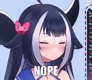 👎 NOPE no, macché, carino, vtuber, anime telegram sticker