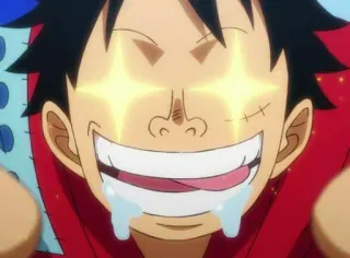 😋 Monkey D. Luffy One Piece Anime, One Piece, Monkey D. Luffy, Luffy, Aufgeregt, Fröhlich telegram sticker