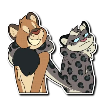 😌 Kreskówka, Zwierzęta, Lampart, Postać, Ilustracja, Naklejka telegram sticker