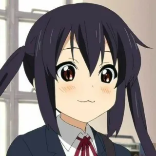 ☺️ Azusa Nakano K-On! Anime, K-On, Azusa Nakano, bonito, desenho animado, garota, personagem telegram sticker