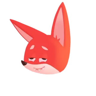 🤤 vos, dier, rood, cartoon telegram sticker