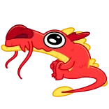 😭 Drache, Cartoon, Tier, Niedlich, Rot, Kawaii telegram sticker