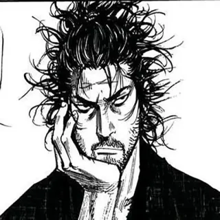 🙄 Miyamoto Musashi Vagabond Manga, Samurai, Vagabond, Musashi, Zwaard telegram sticker