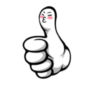 😘 Daumen hoch, Zustimmung, Positiv, Geste, Cartoon whatsapp sticker