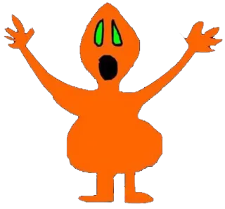 👻 orange, monstre, dessin animé, cri, créature telegram sticker