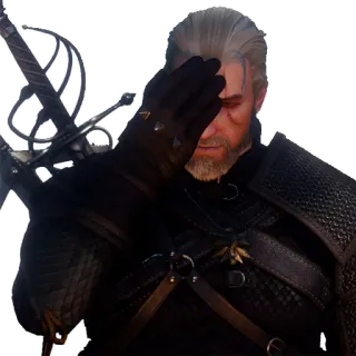 😞 Geralt of Rivia The Witcher witcher, geralt, video game, fantasi, pedang, zirah whatsapp sticker