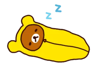 🐤 медведь, спальный мешок, мультфильм, милый, животное, каваи, сонный telegram sticker