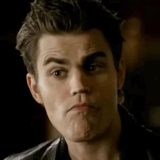 😕 Stefan Salvatore The Vampire Diaries мужчина, актер, серьезный, телешоу, портрет, вампир telegram sticker
