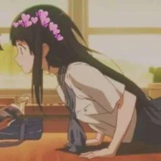 🖤 Anime, Écolière, Mignon, Coeurs, Uniforme scolaire, Dessin animé telegram sticker