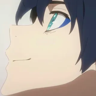 🦋 anime, portret, postać, niebieskie włosy telegram sticker