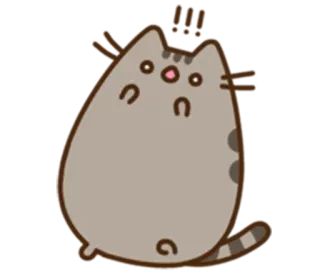 😱 Pusheen cat, cute, sticker, cartoon whatsapp sticker