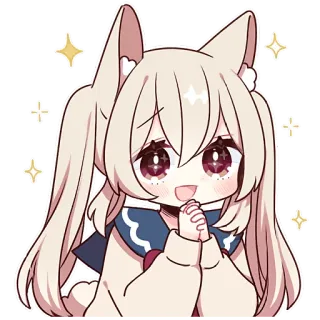 🥹 Anime, Manga, Dễ thương, Kawaii, Chibi, Cô gái, Lấp lánh whatsapp sticker