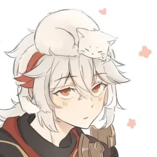 🤩 Kaedehara Kazuha Genshin Impact 动漫, 猫, 原神, 枫原万叶, 枫原万叶, 游戏, 同人 telegram sticker