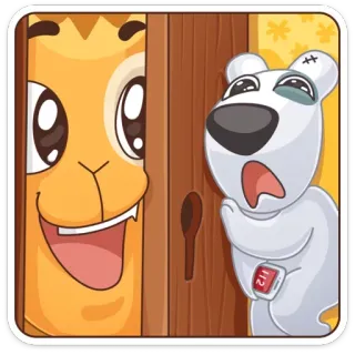 😱 112 Dessin animé, Chien, Chat, Porte, Numéro d'urgence, Triste, Effrayé telegram sticker