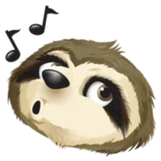 🎼 preguiça, animal, música, desenho animado, engraçado, fofo, animado whatsapp sticker